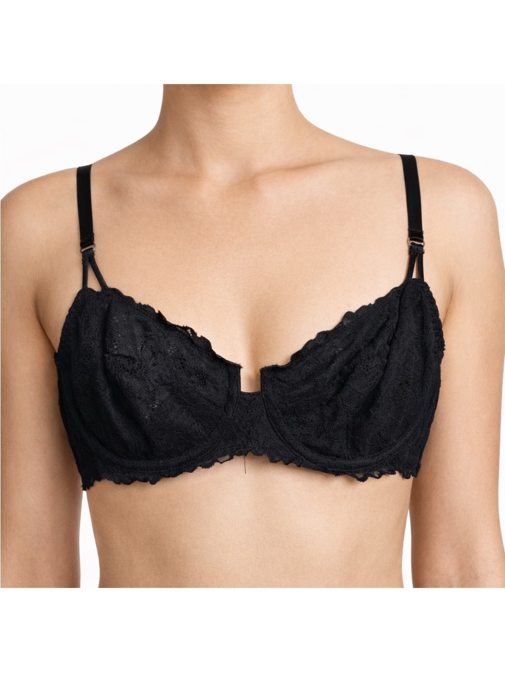 Auden Black Lace Balconette Coverage Unlined Underwire Bra